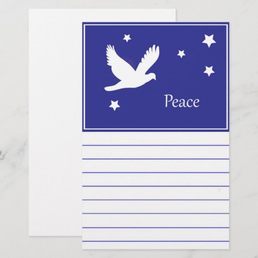 Friedenstaube Briefpapier (Vorne/Hinten)