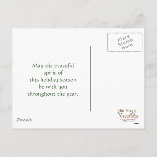 Friedenstaube Feiertagspostkarte (Rückseite)