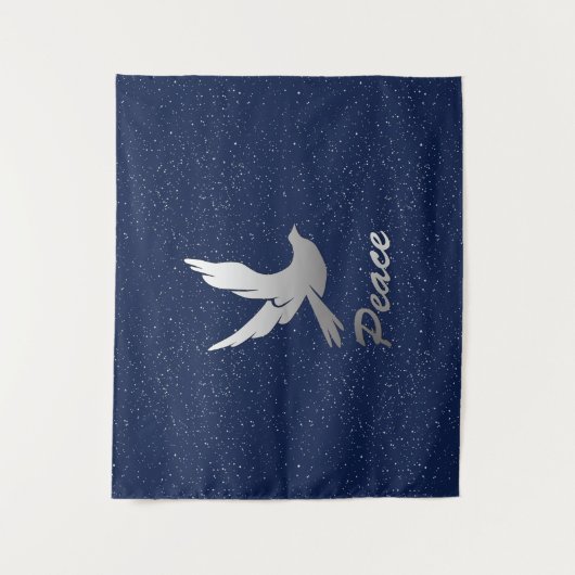 Friedenstaube in Silver auf dem Hintergrund des St Wandteppich (Vorderseite)