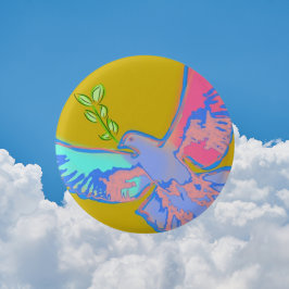 Friedenstaube, kein Kriegsgelb Button