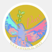 Friedenstaube, kein Kriegsgelb Runder Aufkleber (Vorderseite)