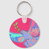 Friedenstaube, kein kriegsheißes Rosa Schlüsselanhänger (Vorderseite)