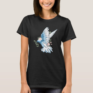 Friedenstaube mit Blume T-Shirt