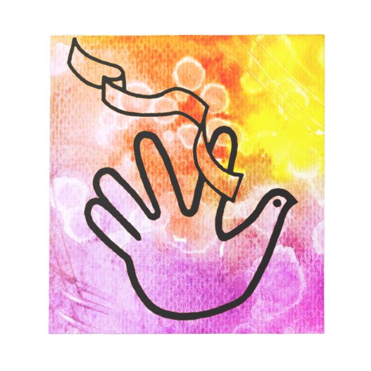 Friedenstaube mit Verband Notizblock (Vorderseite)