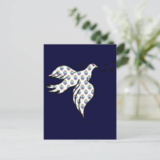 Friedenstaube Postkarte (Stehend Vorderseite)