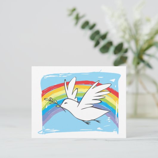 Friedenstaube Postkarte (Stehend Vorderseite)