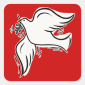 Friedenstaube Quadratischer Aufkleber (Vorderseite)