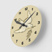 Friedenstaube Runde Wanduhr (Winkel)
