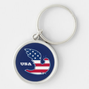 Friedenstaube. USA Patriotic Design Geschenkidee S Schlüsselanhänger