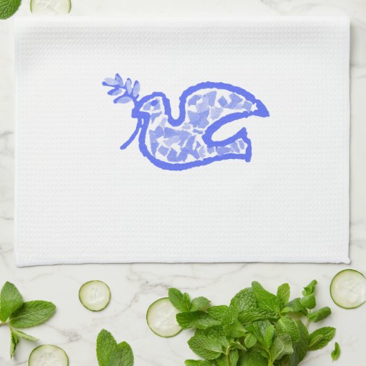 Friedenstauben Geschirrtuch (Gefaltet)