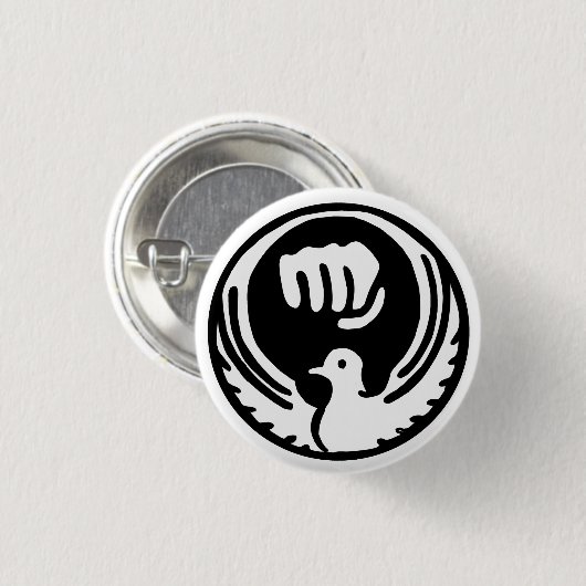 Friedenstauben-Knopf Button (Vorne & Hinten)