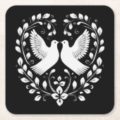 Friedenstauben Rechteckiger Pappuntersetzer (Vorderseite)