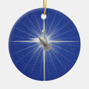 Friedenstauben-Weihnachtsbaum-Dekoration Keramikornament