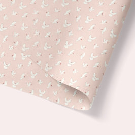 Friedenstauben. Weiß über rosa. Mistletoe Christma Seidenpapier