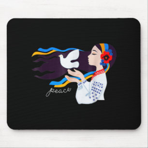 Friedenstaubenmädchen Unterstützung der Ukraine mi Mousepad