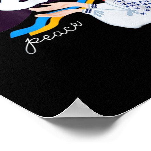 Friedenstaubenmädchen Unterstützung der Ukraine mi Poster (Ecke)