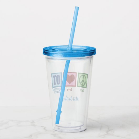 Friedenstherapie Liebe Berufliche Therapie Niedlic Acryltrinkbecher (Rückseite)