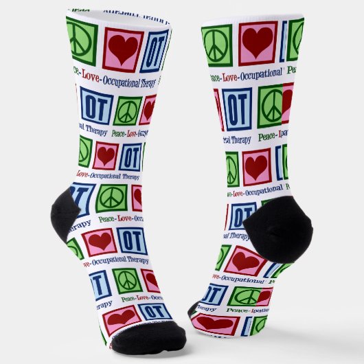 Friedenstherapie Liebe Berufliche Therapie Niedlic Socken (Gewinkelt)