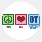 Friedenstherapie Liebe Runder Aufkleber (Vorderseite)