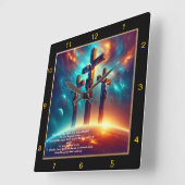 Friedenstruppe: Personalisiertes Geschenk des Glau Quadratische Wanduhr (Winkel)