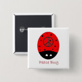 Friedenswanzenquadrat-Knopfweiß Button (Vorne & Hinten)