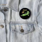 Friedensweltraum-Alien-Knopf Button (Beispiel)