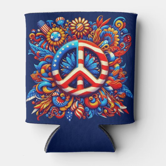 Friedenszeichen - 4. Juli Unabhängigkeitstag - Gro Dosenkühler (Vorderseite)