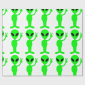 Friedenszeichen Alien niedlich Geschenkpapier (Flach)