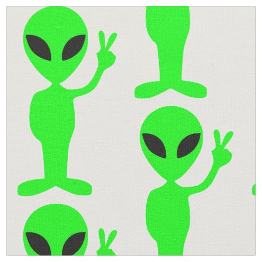 Friedenszeichen Alien süß Stoff (Nahaufnahme)