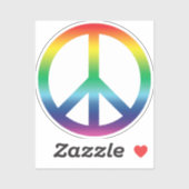 Friedenszeichen Anti-Krieg Regenbogenfarben Modern Aufkleber (Blatt)
