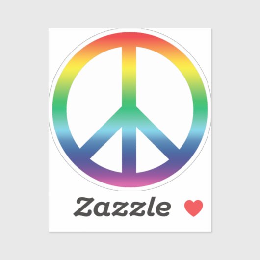 Friedenszeichen Anti-Krieg Regenbogenfarben Modern Aufkleber (Blatt)