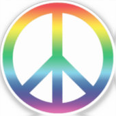 Friedenszeichen Anti-Krieg Regenbogenfarben Modern Aufkleber (Vorderseite)