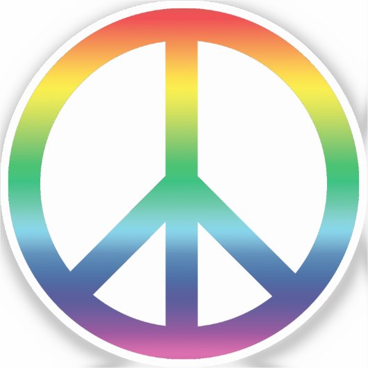 Friedenszeichen Anti-Krieg Regenbogenfarben Modern Aufkleber (Vorderseite)