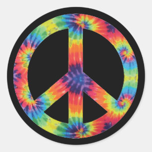Friedenszeichen-Aufkleber - Regenbogen-Hippy-Desig Runder Aufkleber