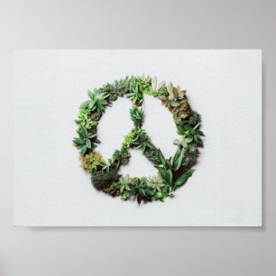 Friedenszeichen aus Blätter Poster