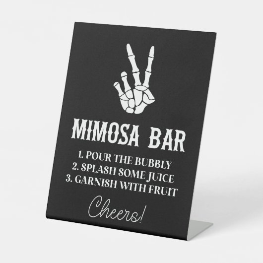 Friedenszeichen bis Tod Do us Party Mimosa Bar Sig Sockelschild (Vorderseite)