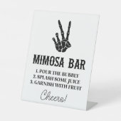 Friedenszeichen bis Tod Do us Party Mimosa Bar Sig Sockelschild (Vorderseite)