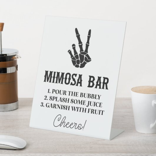 Friedenszeichen bis Tod Do us Party Mimosa Bar Sig Sockelschild (In SItu)