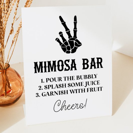Friedenszeichen bis Tod Do us Party Mimosa Bar Sig Sockelschild