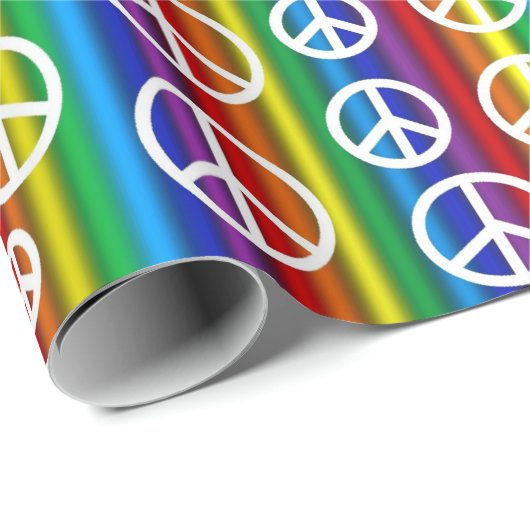 Friedenszeichen-Blasen Geschenkpapier (Rolleneckpunkt)