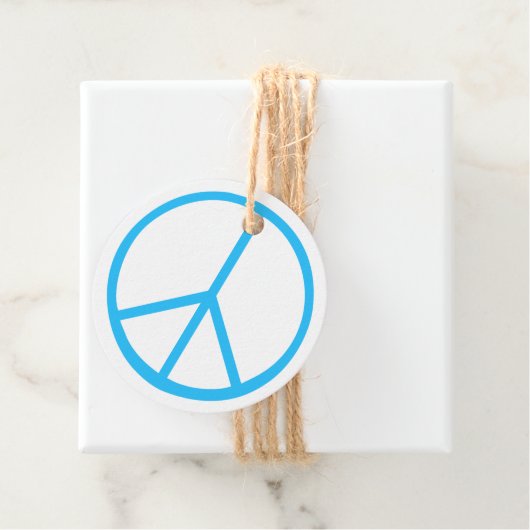 Friedenszeichen Blau Groovy Retro Spaß Geschenkanhänger (Beispiel)