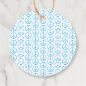 Friedenszeichen Blau Groovy Retro Spaß Geschenkanhänger (Rückseite)