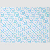 Friedenszeichen Blau Groovy Retro Spaß Seidenpapier (Vorderseite)