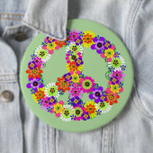 Friedenszeichen Blumen Button (Beispiel)