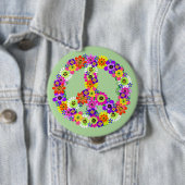 Friedenszeichen-Blumen Button (Beispiel)