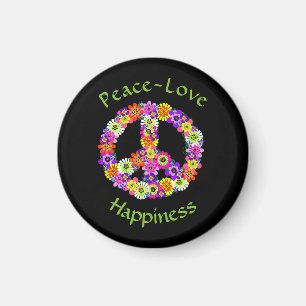 Friedenszeichen Blumen Frieden Liebe Glück Magnet