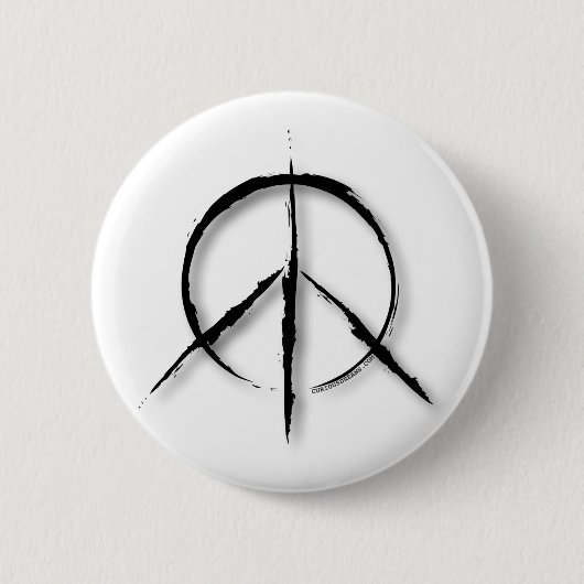 Friedenszeichen Brushed-1 Button (Vorderseite)