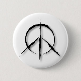 Friedenszeichen Brushed-1 Button