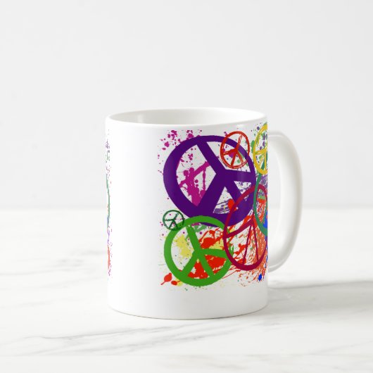 FRIEDENSzeichen-COLLAGE Kaffeetasse (VorderseiteRechts)