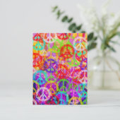 Friedenszeichen-Collage Postkarte (Stehend Vorderseite)